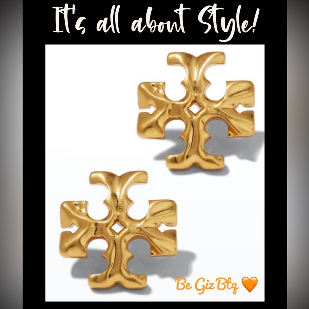 Tory Burch Authentic Bold Statement Double T Gold… - image 4